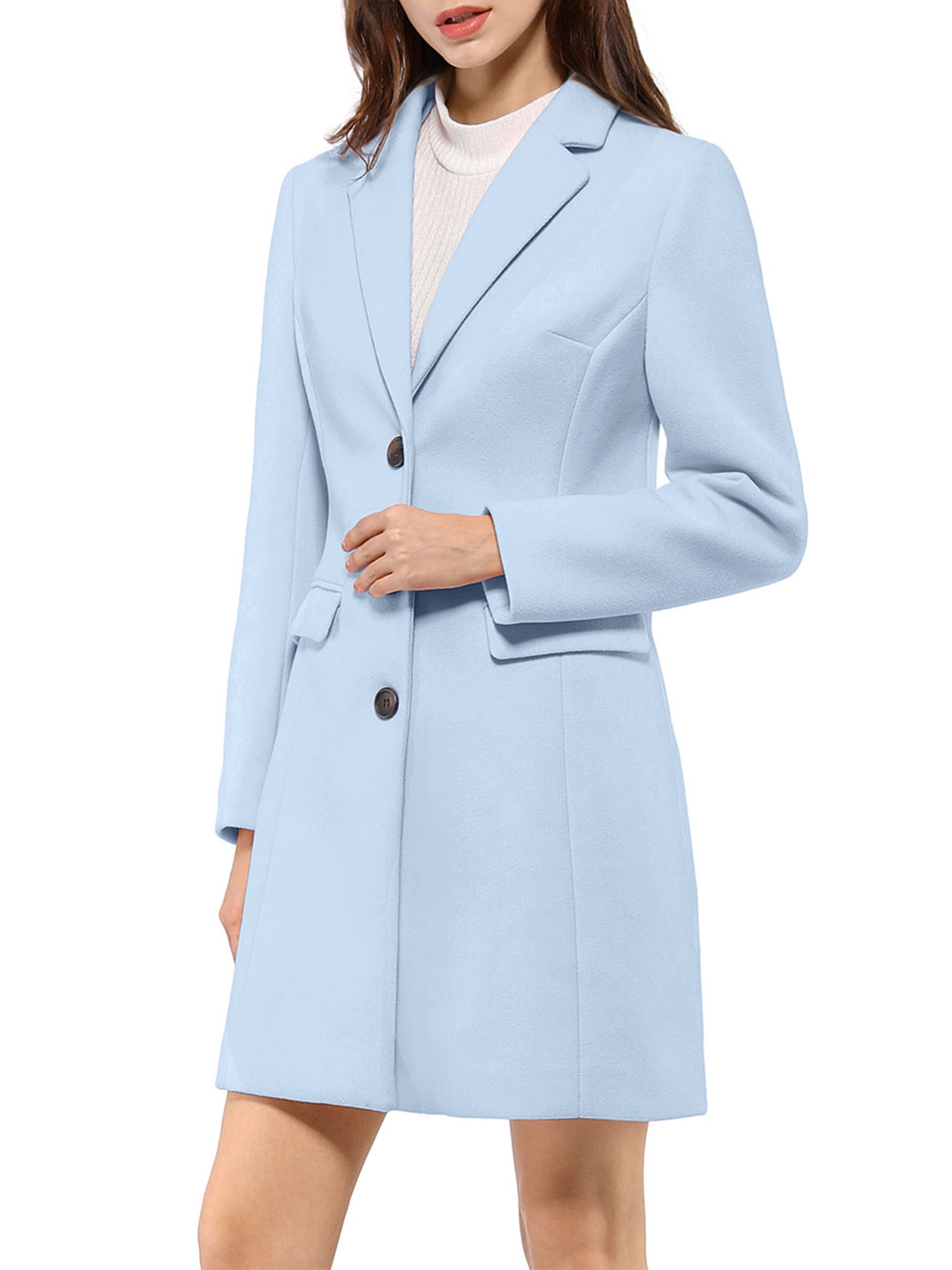 Bella Women Long Button Front Winter Coat For Timeless Versatile Everyday Polished Style And Warmth
