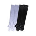 thumbnail image 1 of INSPIRE CHIC Women's Long Glove Full Finger Mittens Party Costume Evening Opera Gloves 2 Pairs Black+White One Size, 1 of 6