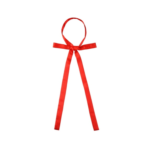INSPIRE CHIC Women's Long Self Tied Bowtie Solid Color Adjustable Neck Elegant Bow Tie Red One Size