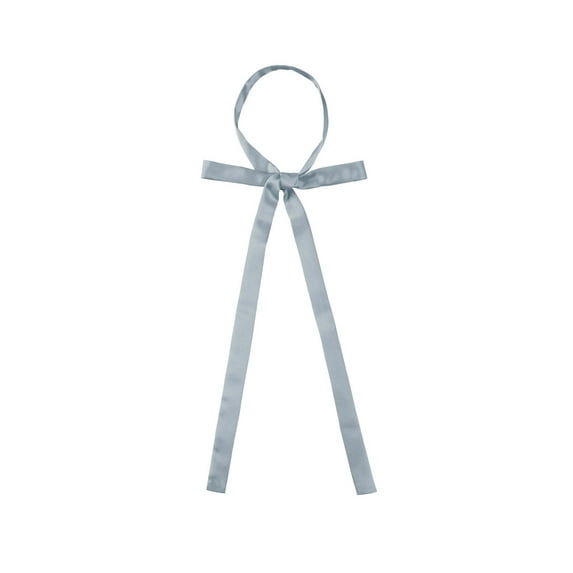 INSPIRE CHIC Women's Long Self Tied Bowtie Solid Color Adjustable Neck Elegant Bow Tie Gray One Size