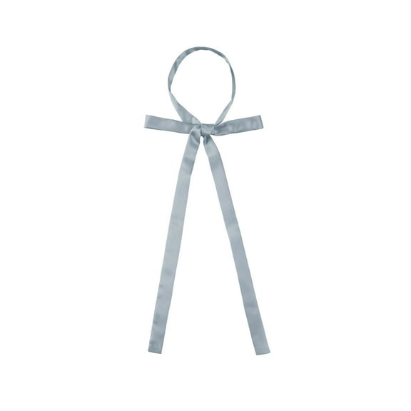 INSPIRE CHIC Women's Long Self Tied Bowtie Solid Color Adjustable Neck Elegant Bow Tie Gray One Size