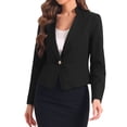 thumbnail image 1 of INSPIRE CHIC Women's Long Sleeve Lapel Collar Button Pockets Suit Jacket Work Blazer, 1 of 5
