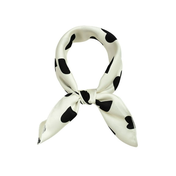 INSPIRE CHIC Women's Love Heart Square Scarves Kerchief Head Neckerchief 50*50cm White Big Dot