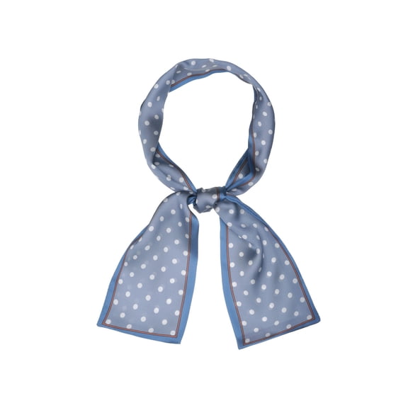 INSPIRE CHIC Women's Lovely Polka Dots for Bag Hair Band Neck Wraps Scarf Blue Small Dot