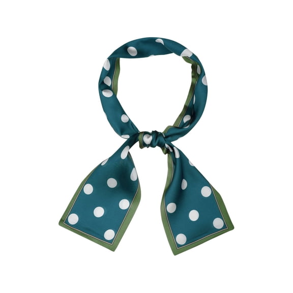 INSPIRE CHIC Women's Lovely Polka Dots for Bag Hair Band Neck Wraps Scarf Navy Blue Big Dot