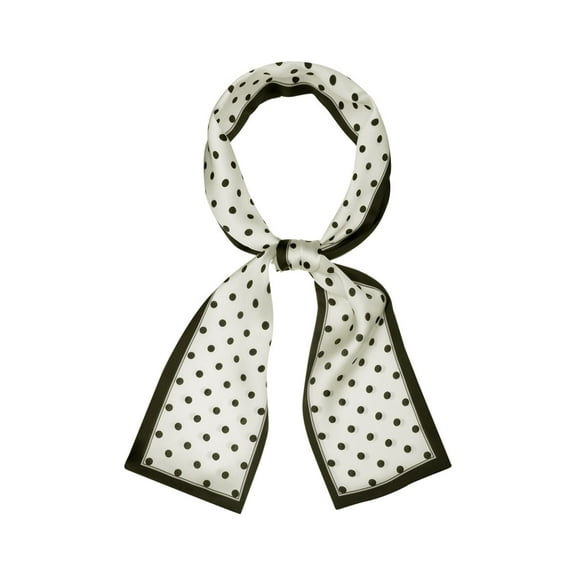 INSPIRE CHIC Women's Lovely Polka Dots for Bag Hair Band Neck Wraps Scarf Beige Small Dot