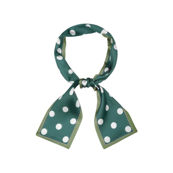 INSPIRE CHIC Women's Lovely Polka Dots for Bag Hair Band Neck Wraps Scarf Navy Blue Big Dot