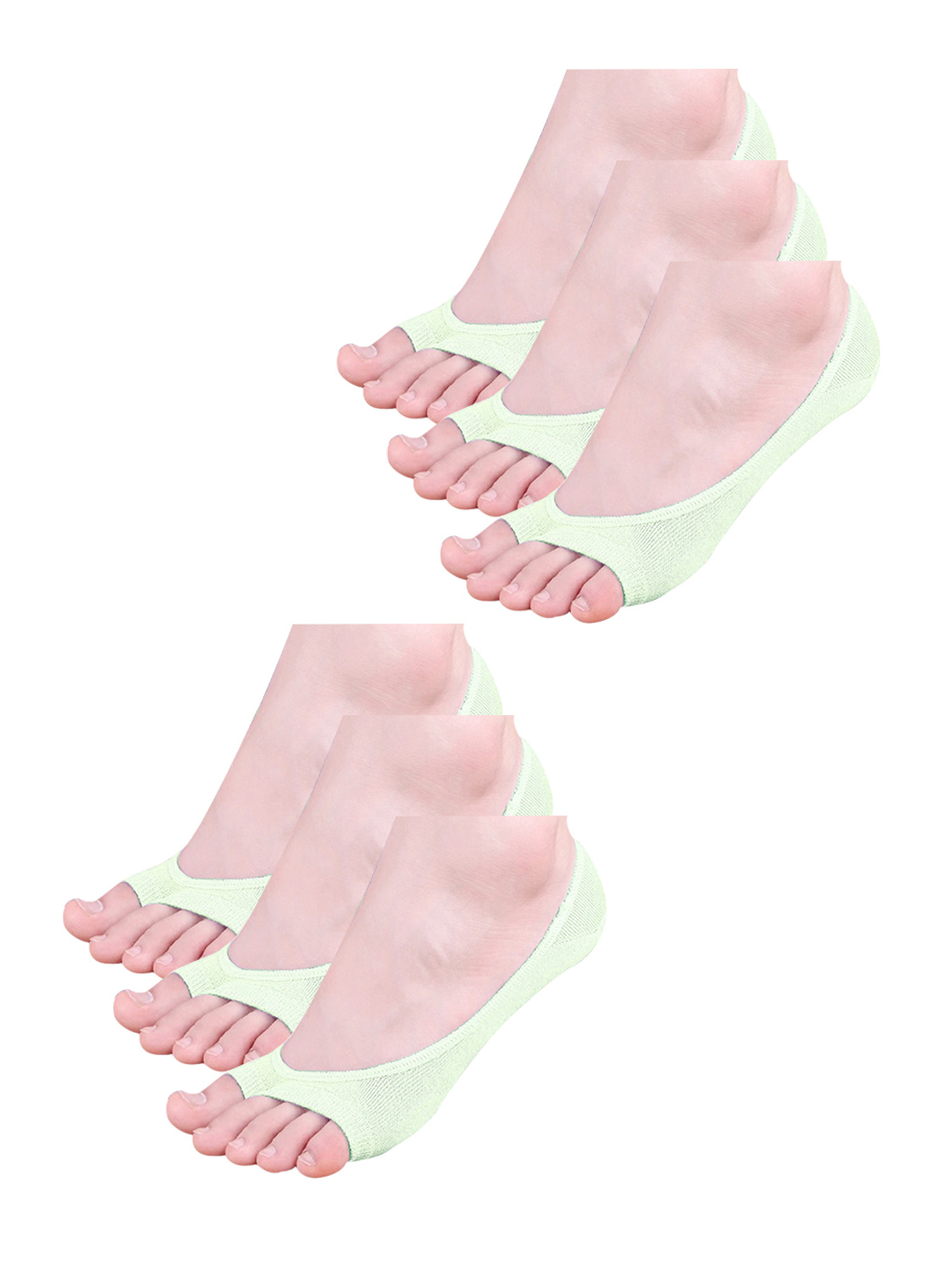 Allegra K Women's Low Cut No Show Heel Grip Toeless Boat Socks - image 1 of 6