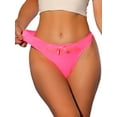 thumbnail image 1 of Allegra K Women's Low-Rised Satin Bikini Panties Elastic Lace Waist Thongs Underwear Large Bright Pink, 1 of 4