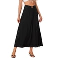 thumbnail image 1 of INSPIRE CHIC Women's Maxi Boho Skirt Summer Flowy Smocked Waist Boho Skirt XS Black, 1 of 6