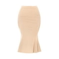 thumbnail image 1 of INSPIRE CHIC Women's Mermaid Skirt Hight Waist Metal Decor Fishtail Pencil Midi Skirt L Apricot, 1 of 5