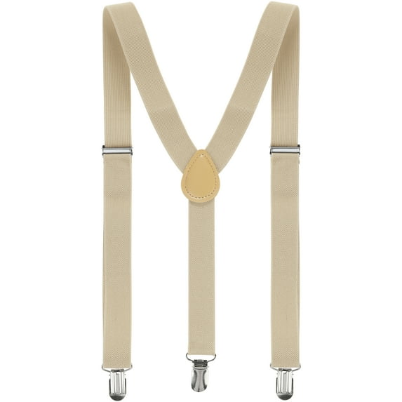 INSPIRE CHIC Metal Clamp Y Shaped Adjustable Suspender Clip Braces Beige One Size
