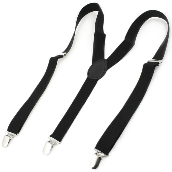 INSPIRE CHIC Metal Clamp Y Shaped Adjustable Suspender Clip Braces Dark Black One Size