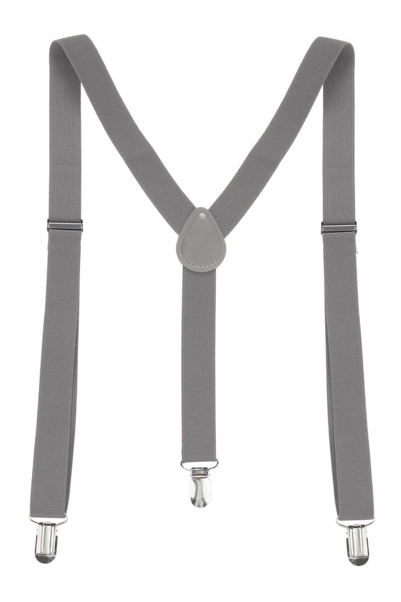 Metal Clamp Y Shaped Adjustable Suspender Clip Braces Light Gray One Size