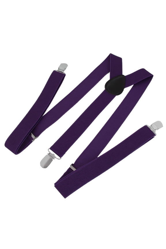 Metal Clamp Y Shaped Adjustable Suspender Clip Braces Purple One Size