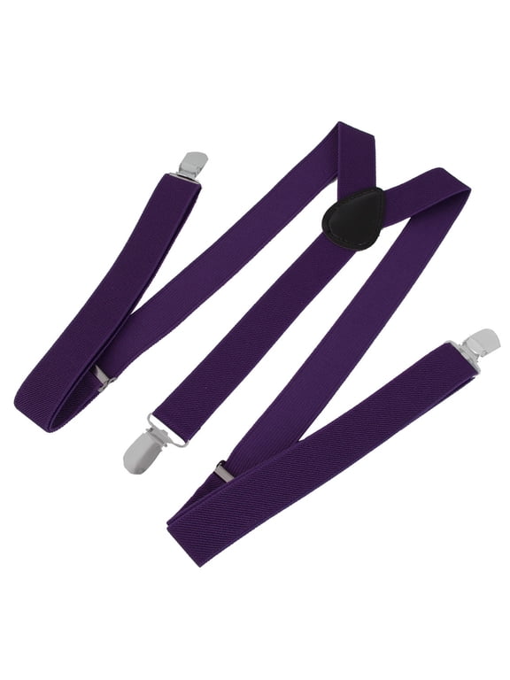 Halloween Metal Clamp Y Shaped Adjustable Suspender Clip Braces Purple One Size