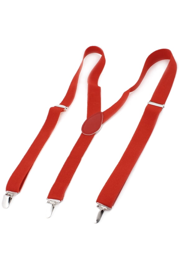 Metal Clamp Y Shaped Adjustable Suspender Clip Braces Red One Size