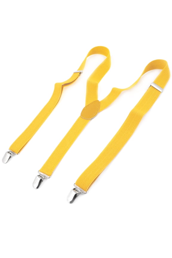 Metal Clamp Y Shaped Adjustable Suspender Clip Braces Yellow One Size