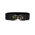 thumbnail image 1 of INSPIRE CHIC Women's Metal Interlocking Buckle Stretch Band Cinch Belt, 1 of 6