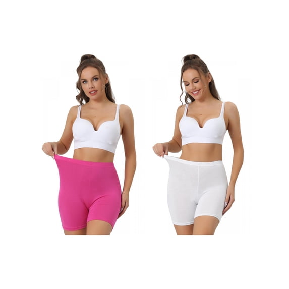 NOMADIC NOOK Women's Mid-Thigh Boxer Underwear Full Coverage Soft Boyshorts Panties 2 Packs