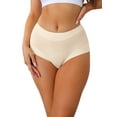 thumbnail image 1 of INSPIRE CHIC Women's Mid-Waisted Full Coverage Briefs Classic Cotton Underwear L Beige, 1 of 4
