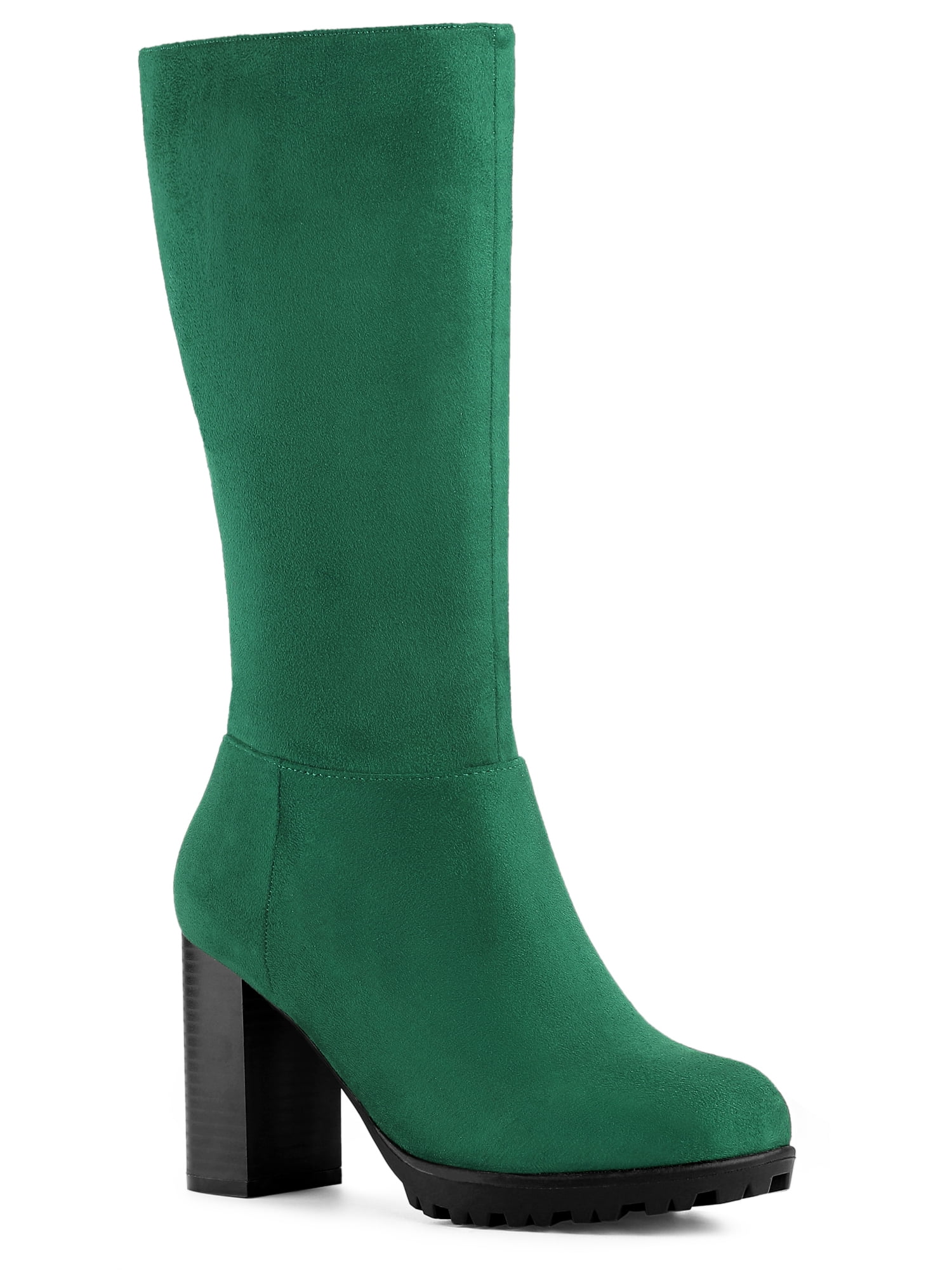 mid calf block heel boots