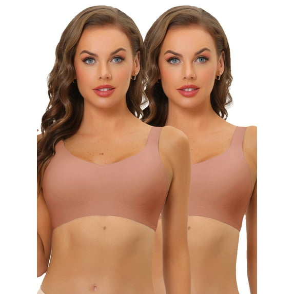 NOMADIC NOOK Women's Minimizers Bras No Show Smooth Comfort Adjustable Straps Wireless Battles 2 Packs