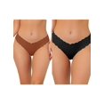 thumbnail image 1 of NOMADIC NOOK Women's No-Show Hipster Unlined Underwear V-Shape Waist Stretch Bikini 2 Packs, 1 of 4