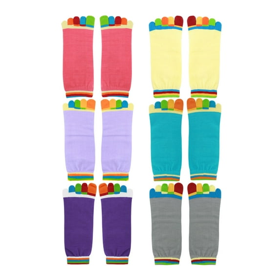 INSPIRE CHIC Women's Nonslip Grips Contrast Color Full Toe Yoga Socks Assorted Color women shoe 4-6/girls shoe 3.5-5