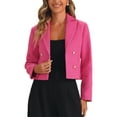 thumbnail image 1 of INSPIRE CHIC Women's Notch Lapel Jacket Office Long Sleeve Casual Blazer Jackets S Hot Pink, 1 of 6