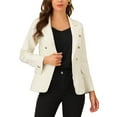 thumbnail image 1 of INSPIRE CHIC Women's Notched Lapel Long Sleeve Button Denim Jacket with Pockets XL Apricot, 1 of 6