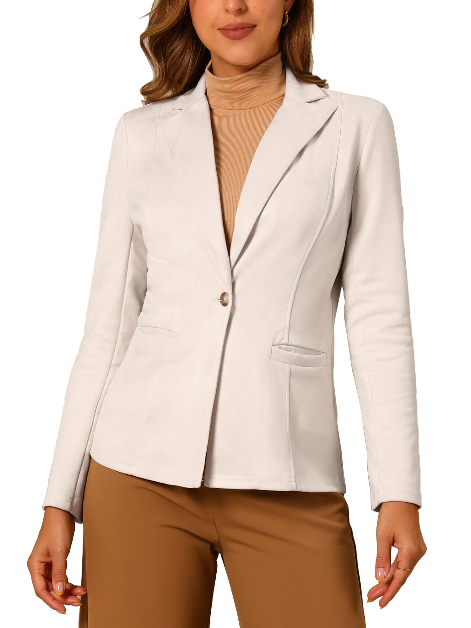 Fashion Lapel Long Sleeve Casual Pocket Suede Blazer main image 0
