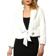 thumbnail image 1 of INSPIRE CHIC Women's Fur Coat Fasion Winter Open Front Cropped Jacket Lapel Long Sleeve Fluffy Faux Fur Coat XS White, 1 of 6