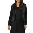 thumbnail image 1 of INSPIRE CHIC Women's Fur Coat Fasion Winter Open Front Cropped Jacket Lapel Long Sleeve Fluffy Faux Fur Coat M Dark Grey, 1 of 6