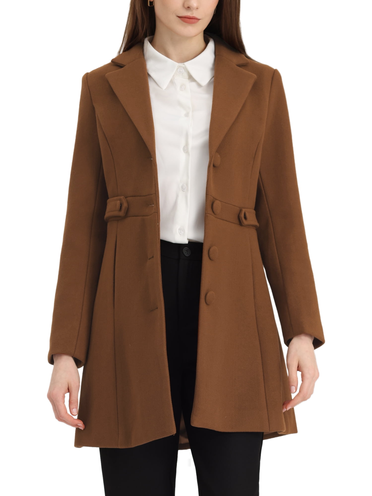 KECKS Waterproof Winter Coat Women Vintage Stylish Brown Women