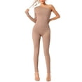 thumbnail image 1 of INSPIRE CHIC Women's Off-Shoulder Bodysuit Shapewear Slim Fit Soft Breathable Long-Sleeved Full Length Jumpsuit, 1 of 6