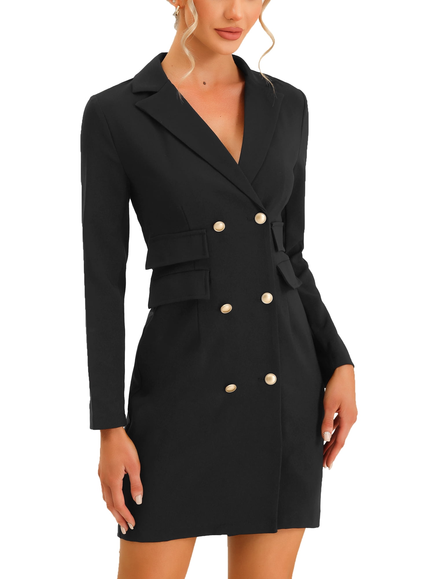 Allegra K Women's Office Elegant Blazer Work Dress with Pockets ...