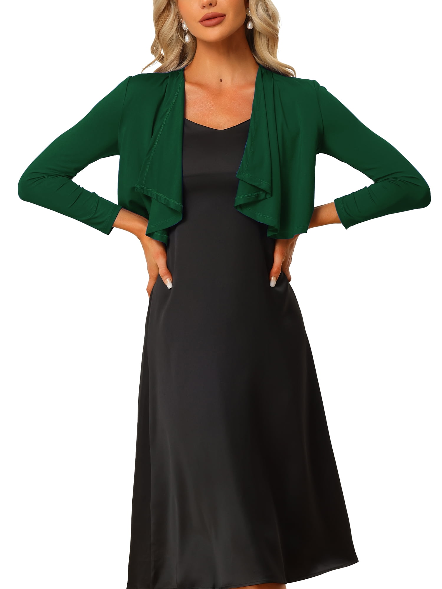 green emerald velvet dress Paridha green georgette shrug dress – PARIDHA main image 0