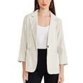 thumbnail image 1 of INSPIRE CHIC Women's Open Front Lapel Button Casual Blazer Work Office Jacket L White, 1 of 5