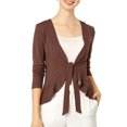thumbnail image 1 of Allegra K Women's Open Tie Crop Knit Metallic Ruffled Cardigan, 1 of 6