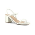 thumbnail image 1 of BLISSFUL STEP Women's Open Toe Ankle Strap Block Heeled Sandals White 8, 1 of 8