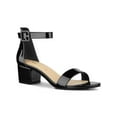 thumbnail image 1 of BLISSFUL STEP Women's Shoes Open Toe Block Heel Ankle Strap Sandals Black Patent 8.5, 1 of 8