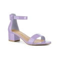 thumbnail image 1 of BLISSFUL STEP Women's Shoes Open Toe Block Heel Ankle Strap Sandals Purple 7.5, 1 of 7