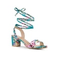 thumbnail image 1 of BLISSFUL STEP Women's Open Toe Block Mid Heeled Lace Up Sandals, 1 of 7