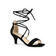 thumbnail image 1 of BLISSFUL STEP Women's Open Toe Kitten Heel Lace Up Sandals, 1 of 8