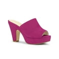 thumbnail image 1 of BLISSFUL STEP Women's Shoes Chunky Platform Open Toe Slides Block Heel Sandals Hot Pink 7, 1 of 7