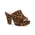 thumbnail image 1 of BLISSFUL STEP Women's Shoes Chunky Platform Open Toe Slides Block Heel Sandals Leopard 9, 1 of 8