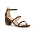 thumbnail image 1 of BLISSFUL STEP Women's Open Toe Strappy Block Heel Sandals Leopard Print 5, 1 of 8