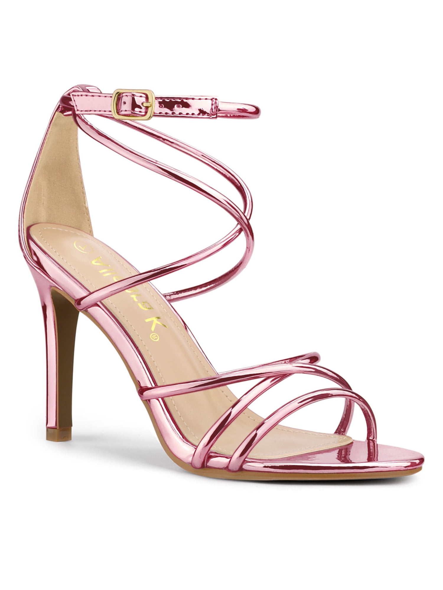 rose gold strappy heels