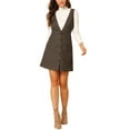 thumbnail image 1 of INSPIRE CHIC Women's Overall Houndstooth Pinafore Sleeveless Suspender Dress XL Blue, 1 of 8